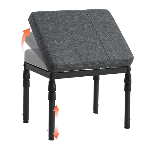 TIOPGHAD Reposapiés Ajustable para Debajo del Escritorio, Otomana Ergonómica con 4 Alturas e Inclinación de 60°, Taburete de Apoyo para Pantorrillas para Oficina y Hogar, Gris Carbón