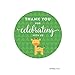 Andaz Press Jungle Safari Baby Shower Party Collection with Giraffe, Round Circle Label Stickers, Thank You for Celebrating with US!, 40-Pack