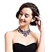 Holylove Charming Choker Necklace in Purple Glass Beads & Crystal Gift Box- HLN00021 Purple