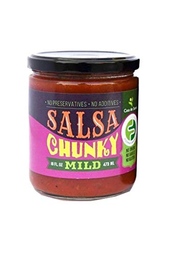 Low FODMAP Certified Salsa, Low Sodium, No Onion No Garlic, Low Carb, Mild Chunky Red Salsa Dip for Tortilla Chips and Mexican Food, Delicious and Healthy Snacking - Casa de Sante