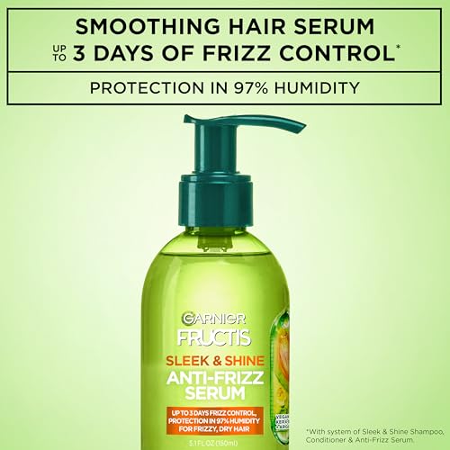 Garnier Fructis Sleek & Shine Anti-Frizz Serum, Frizzy, Dry, Unmanageable Hair, 5.1 fl. oz., 1