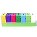 XINHOME Larger Weekly 7 Day 4 Compartment Travel Pill Box Organizer Reminder Container with Green Plastic Tray