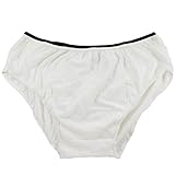 Starly Mens Cotton Disposable Underwear Panties Handy Briefs for Travel Fitness White (10pk) (M)