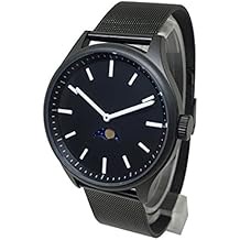 Bauhaus Sky Moonphase Watch - BLACK Steel modern design moon age time