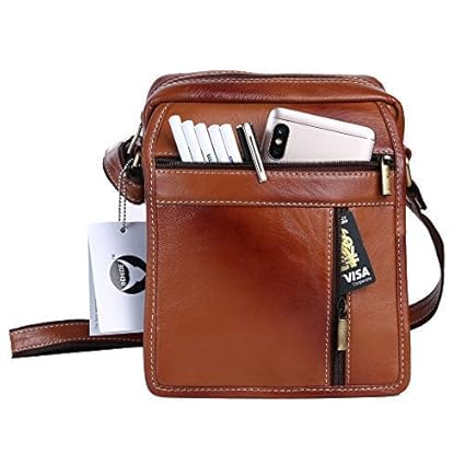 BEHIDE Cross Body Sling Bag Messenger Bag for Men & Women (Tan) (BHMB03)