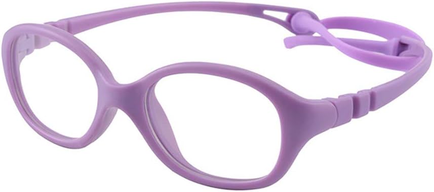 Unbreakable Flexible Kids Glasses Frame with Clear Oval Lens Cute Eyewear Frame for Girls(Age 2-5)