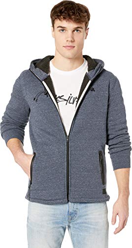 Quiksilver Men's KUROW Sherpa Fleece Zip, Blue Nights Heather M