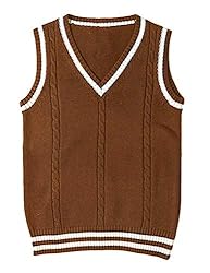 Gihuo Women's V Neck Trendy Sweater Vest Cable Knit