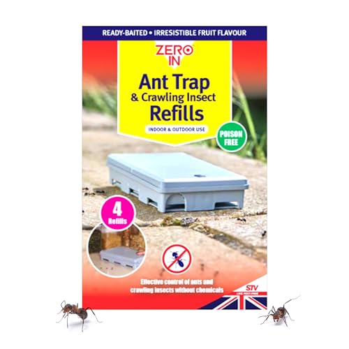 Zero In® Ant & Crawling Insect Trap Refill – 4 Pack, Effective Refill for Ant and Crawling Insect Traps, Non-Toxic, Long-Lasting, Easy to Use