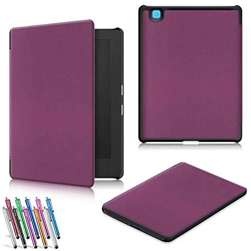 Kobo Aura H2O Edition 2 Case, TDA(TM) Light and Slim Protective Leather Case Cover with Auto Wake/Sleep for 2017 Kobo Aura H2O Edition 2 6.8 Inch E Reader (Purple)