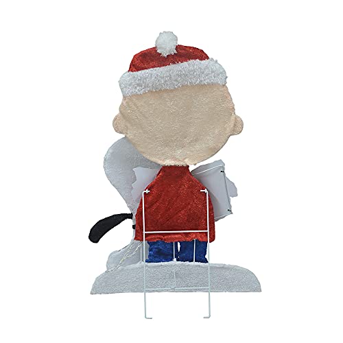 ProductWorks 32" Pre-Lit Peanuts Charlie Brown and Singing Snoopy Christmas Yard Art, 70 Lights