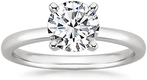 1/2 Carat 14K White Gold Round Cut Solitaire Diamond Engagement Ring (0.5 Carat K-L Color I2 Clarity)