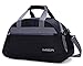 MIER 20 Inches Sports Gym Bag Travel Duffel Bag with Shoes Compartment for Women and Men(Black)