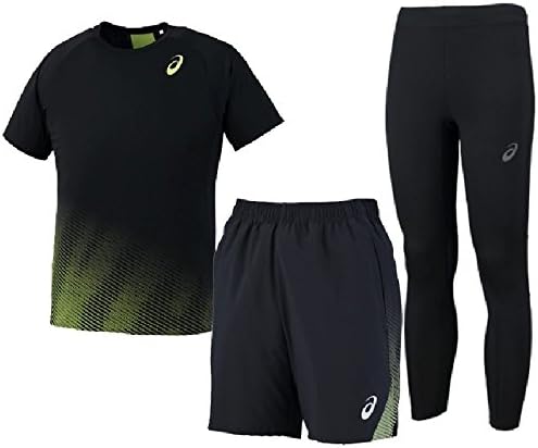 Amazon ランニングウェア メンズ 3点セット アシックス Asics 男性用 半袖tシャツ ショートパンツ タイツ ランニング ジョギング マラソン ショーツ スパッツ トレーニング スポーツ Xt6391 Xtw687 Asics Gset S 90 ブラック フィットネス トレーニング