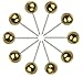 AnMiao Star 1/4 Inch Map Tacks Used for Marking,Plastic Round Head Stainless Needle Points Push Pins for Bulletin Board,Office and Home Usage,Variety DIY Craft, Pack of 100.(Gold）
