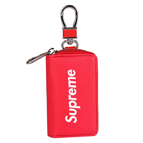Leather Car Smart Key Chain Universal Key Holder Bag Black Zipper Case Cover Wallet Bag Shell Fob Ring (P Seven) - Thumbnail 4