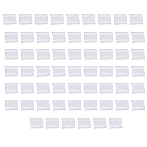 D-worthy 60 pieces Plastic Transparent Clear Color Wire Shelf Price Sign Label Holder Merchandise Sign Display Holder, 2-3/8 x 1-5/8 inch - Thumbnail 5