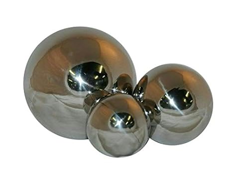 Moderne & Leichte Gartenkugel - Groß Ø 30cm - Glänzend Silber & Poliert