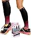 Physix Gear Calf Compression Sleeves - Compression Sleeves for Running, Provides Calf Support and Shin Splints Comfort, Black/Pink, S/M
