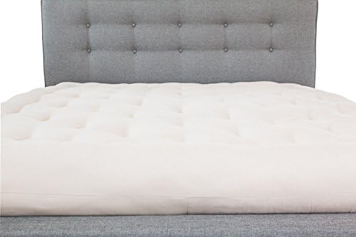 White Lotus Home GCWBDM17 Green Cotton and Wool Boulder Dreamton Mattress, 60x80x5-Queen 5" Futon, Natural