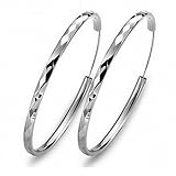 Silver Masters 925 Sterling Silver Hoop Earrings 45CM