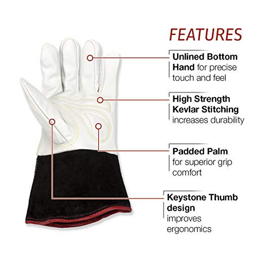 Lincoln Electric Premium TIG Welding Gloves Top Grain Leather High