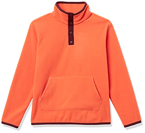 thumbnail interactive-video image 1 of Essentials Boys' Polar Fleece Snap Jacket | Pullover Style, Orange, X-Large | Cold Weather Layer 1 of 10