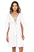 Back From Bali Womens Short Sundress Flowy Boho Beach Dress with Beaded Deep V Neck, Casual Sexy Summer Party Dress White X-Large