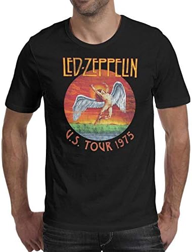 Dutte Lisa Short Sleeve Tees O-Neck led-zeppelin-us-tour-1975- T-Shirt for Men