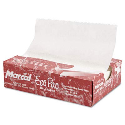 Marcal 5291 Eco-Pac Natural Interfolded Dry Wax Paper 500 per Box (Case of 12)