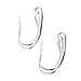 ANDI ROSE Fashion Jewelry Teardrop Drop Hoop 925 Sterling Silver Earrings for Women Girls (Large, 925 silver plated)