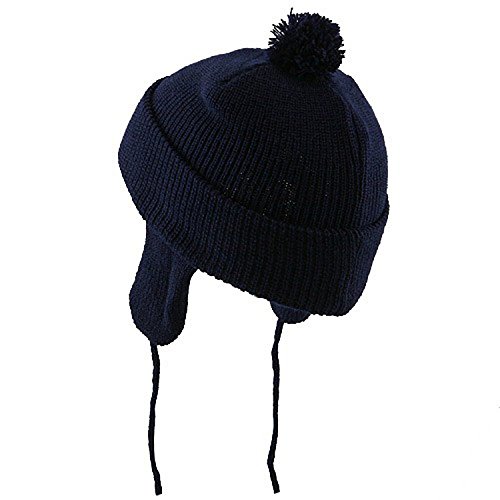 Toddler Beanie Hat with Ear Flaps Navy