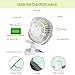 Clip On Desk Fan with Night Light, ICODE Sports Baby Stroller Fan USB Rechargeable Personal Portable Mini Fan,360° Rotation,2000mAh Battery
