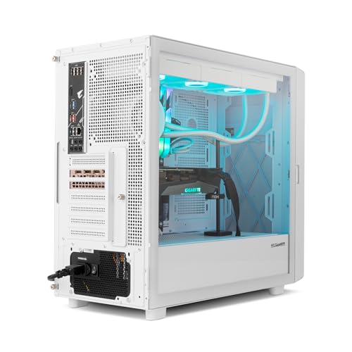 NOX Xtreme Products Hummer BIOS White – ATX/Micro-ATX/ITX Midi-Tower mit 8"-LCD-Display, Front Metal Mesh, Seitenfenster aus gehärtetem Glas, Platz für 11 Lüfter, USB-C/USB 3.0, Weiß 4