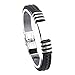 Jusnova Mens Stainless Steel Bracelet Bangle 8.5 Inches Silicone Wristband 4 Colors