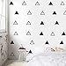 64pcs/Set Modern Vinyl Triangles Wall Decal Solid/Outline Triangles Pattern Wall Sticker DIY Home Decor Kids/Children Room Decor Stickers YYU-18 (Black)