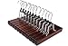 JS HANGER Wood Pants Hangers, 12 Pack Non Slip Wood Skirt Hangers, Smooth Finish Wood Jeans/Slack Hanger with 360° Swivel Hook, Cherry Finish