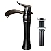 Votamuta Waterfall Spout Single Handle Bathroom Sink Vessel Faucet Basin Mixer Tap, ORB Oil Rubbed Bronze Lavatory Faucets Tall Body