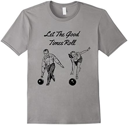Mens funny bowling shirts Large Slate