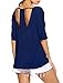 Halife Women's Batwing Sleeve Side Ruched T Shirt Hollow Back Loose Solid Blouse