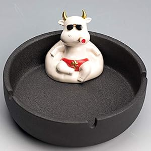 MELAG Asbak Gepersonaliseerde Sociale Koe Asbak Leuke Keramiek Asbak Decoratie Thuis Cartoon Dier Sigaret Asbak Geschikt…