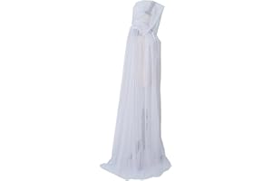 Auroeyfairy Tulle Cape Hooded Full-Length Sheer Cape Ghost Bride Costume Cloak 59 Inch