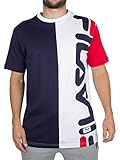 Fila Vintage Men's Cambiasso Interlock Vertical T-Shirt, Blue