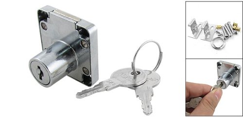 uxcell Silver Tone Safety Cabinet Drawer Deadbolt Lock w 2 Keys