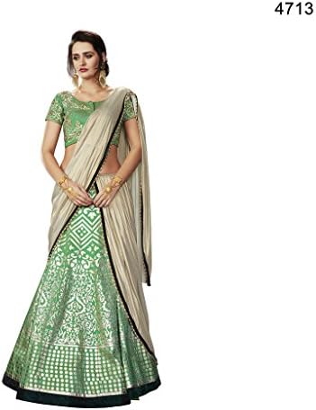 EthnicWear Latest Indian Trendy Green Dupion Party Wear Zardosi Zari Work Beautiful Lehenga Choli