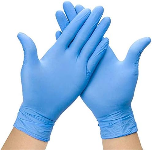 Nitrile Gloves, Profession Grade,Disposable,Food Safe,Non Latex,Powder Free, 4 mil Thickness, Convenient Dispenser, Longer Cuff, 50 Pack (Large (Blue))
