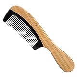 Breezelike Sandalwood Hair Comb - No Static Natural Hair Detangling Comb - Handmade Wooden Horn Comb with Premium Gift Box