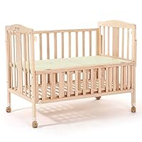 WDXIN Baby Cot Bed High-Grade Solid Wood Multifunctional Simple with Cradle, Mosquito net Height Adjustable Suitable for Babies 0-4 Years Old