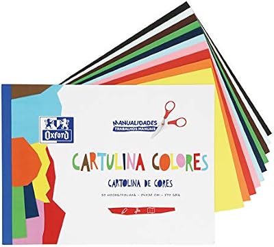 Bloc de Cartulinas de Colores Oxford 10 Hojas en 10 colores surtidos encoladas. Cartulina de 170gr.