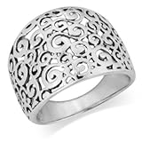 MIMI Sterling Silver Wide Spiral Filigree Ring